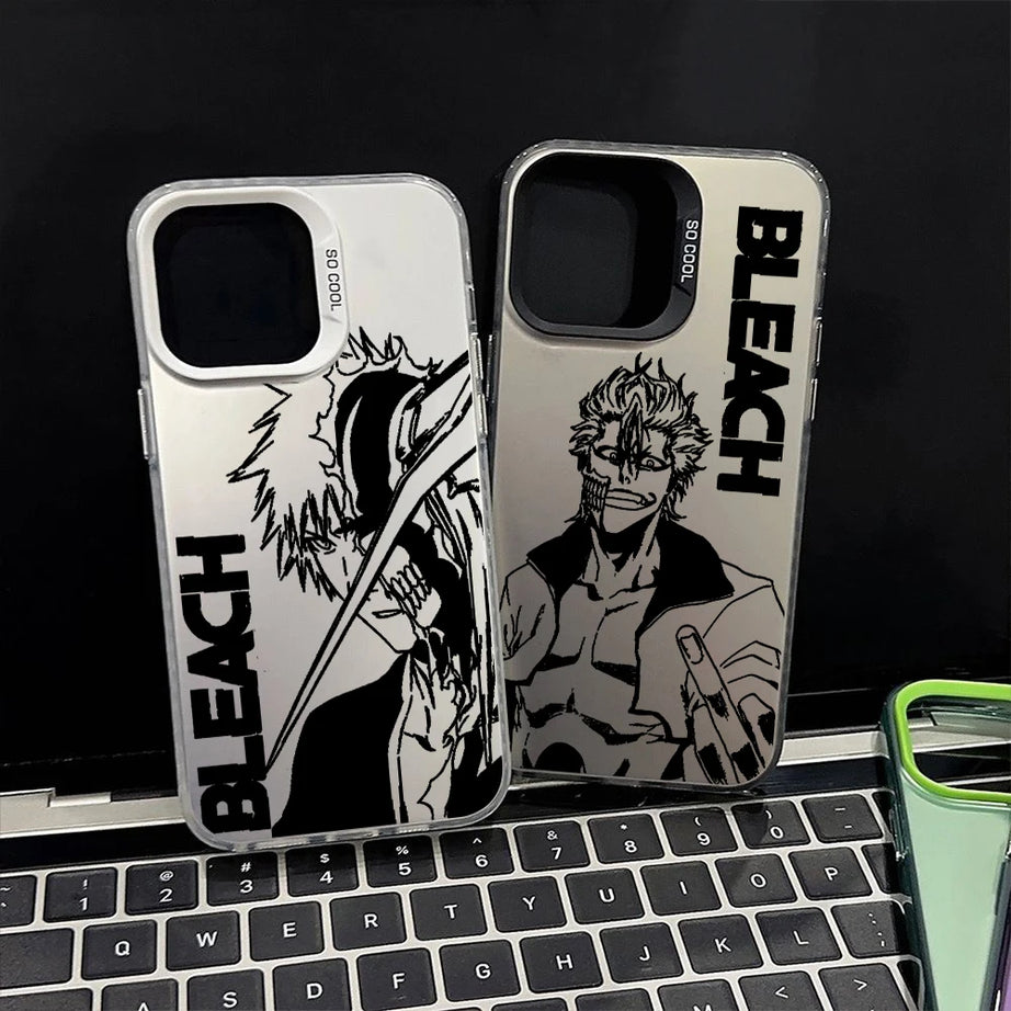 Chic Bleach Anime Ichigo For Apple iPhone 15 14 13 12 11 X XS XR 8 7 Pro Max Plus Matte Colored Silver Phone Case