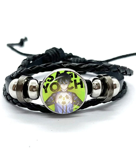 Anime Blue Lock Isagi Yoichi Chigiri Bachira Leather Bracelet Cosplay Unisex Adjustable Punk Wristband Jewelry Props