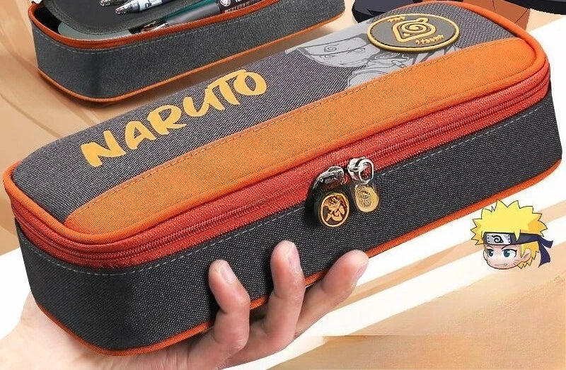 Naruto anime creative canvas stationery case student pencil case personalized children's large capacity pencil case gift