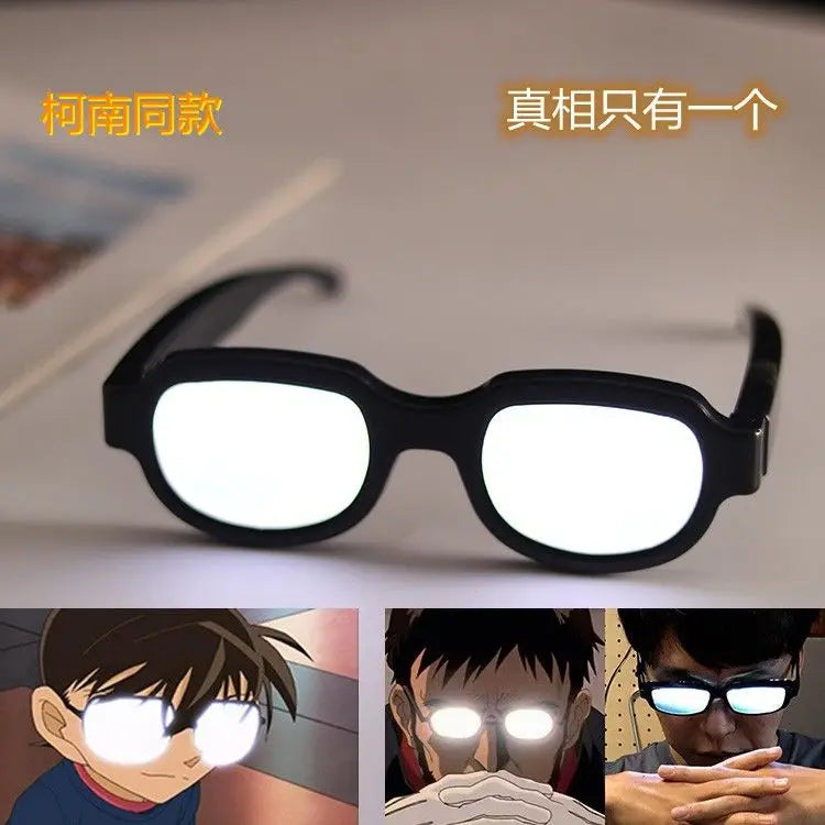 Detective Conan Funny LED Light Edogawa Solve the Case Glasses Anime Kawaii Accsesories Action Toy Figures Toys Hobbies