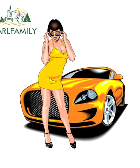 EARLFAMILY 13cm For ILLEGALSTREET X ANIME Window Fine Decal Sunscreen Car Sticker Anime Car Accessories Decoration