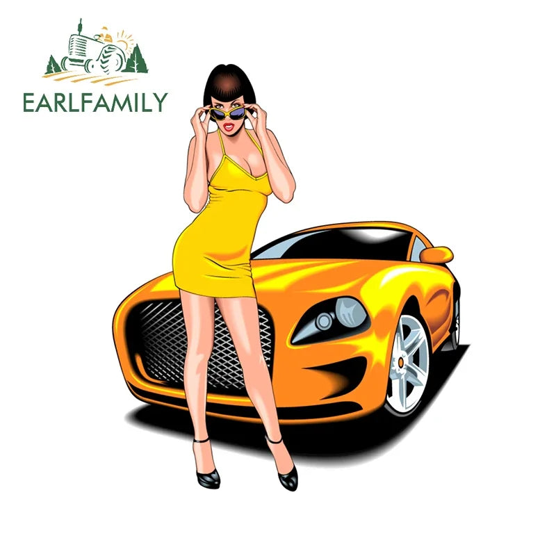 EARLFAMILY 13cm For ILLEGALSTREET X ANIME Window Fine Decal Sunscreen Car Sticker Anime Car Accessories Decoration