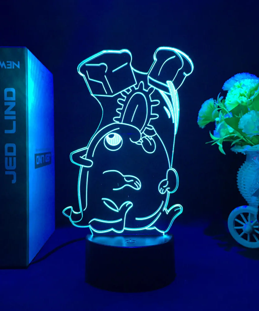 Anime Chainsaw Man Led Acrylic Stand Denji Power Makima Action Figure For Kids Bedroom Decor Nightlight Birthday