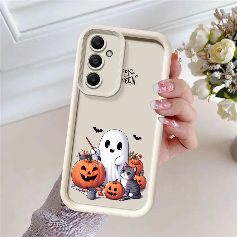 Case for Samsung A54 A52 A14 A53 A12 A13 A23 A71 A34 A51 A13 A33 A15 A32 A22 A55 A24 Phone Case Happy Halloween Ghost