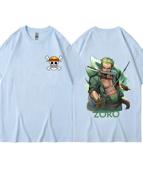 Anime ONE PIECE Sauron Printing Men's and Women's Loose Casual Short Sleeve One Piece Summer Couple T-Shirt Top Birthday