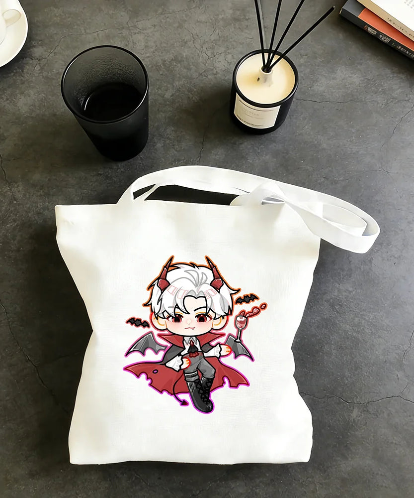 Love and Deepspace Sylus Cute Devil Print Canvas Bag 30x35/35x40CM Anime Cosplay Qinche Handbag Game Fans Gift New