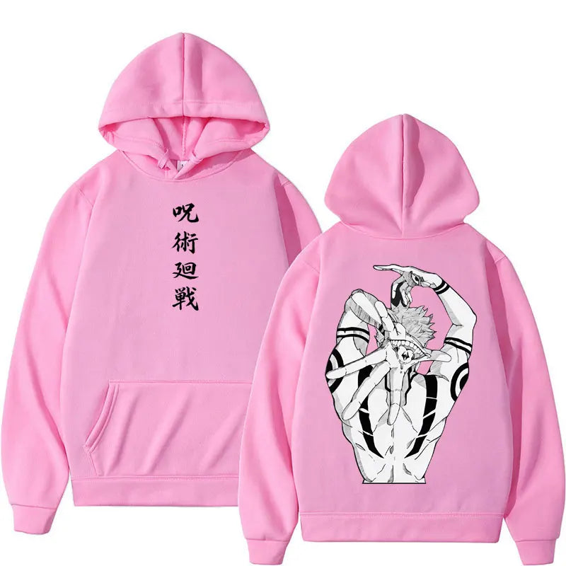 Anime Jujutsu Kaisen Ryomen Sukuna Graphic Hoodie – Harajuku Vintage Pullover Sweatshirt 5