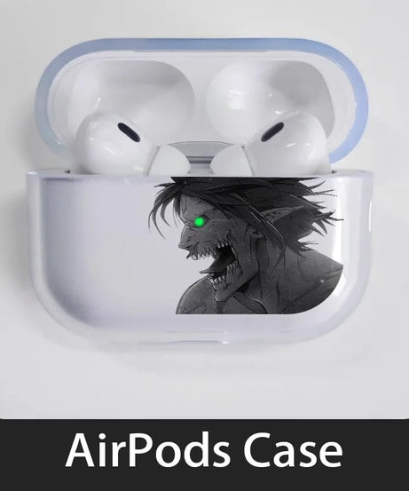 New Attack on Titan Eren Soft Case for AirPods 1 2 Pro 3 4 Wirless Bluetooth Headphone Cover Transparent Earphone Shell for Pro2