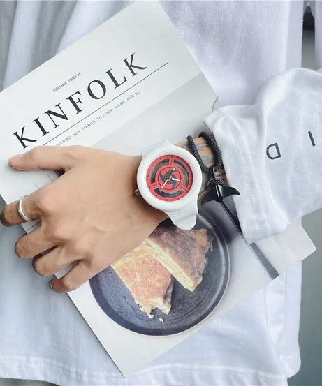 Naruto Sasuke Watch Men Anime Sharingan Fashion Simple Casual Watch Student Mechanical Sports Wristwatch Plastic Watch Band Gift