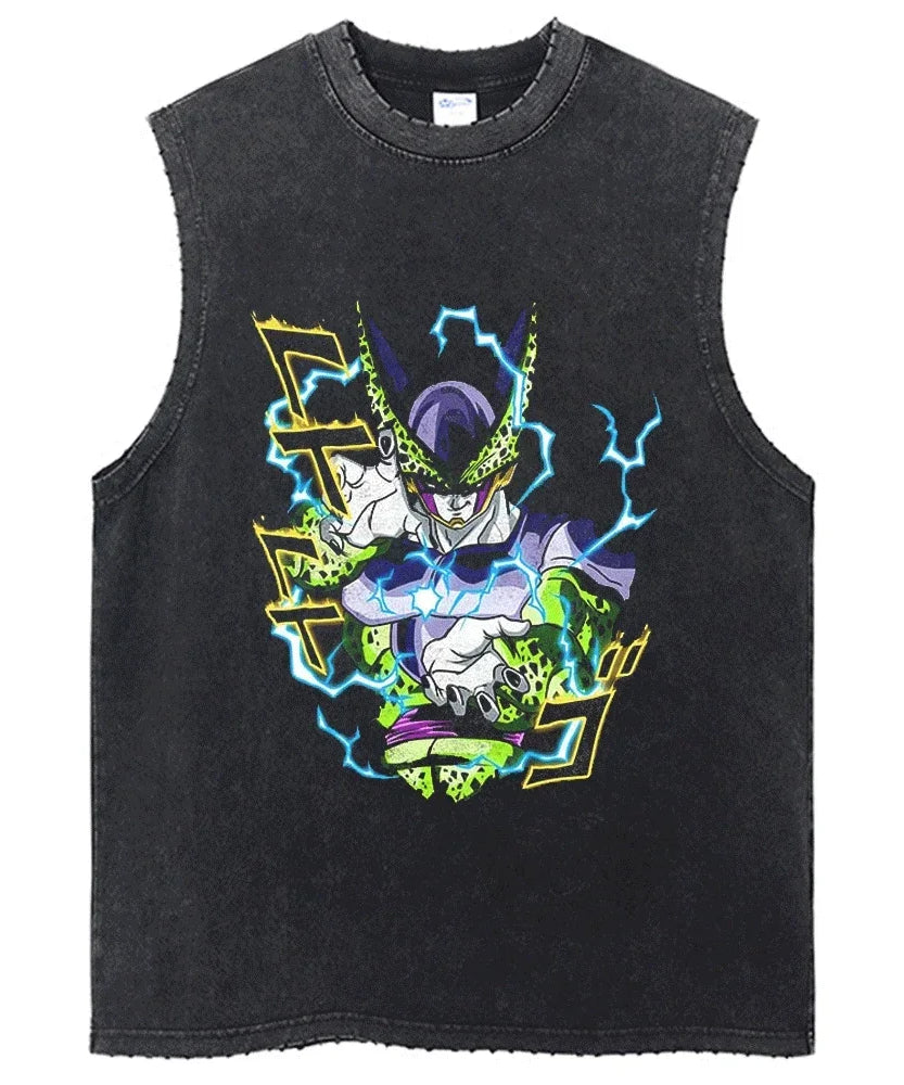 Vintage Dragon Ball Sleeveless Streetwear Tank – Harajuku Cotton Graphic Tee