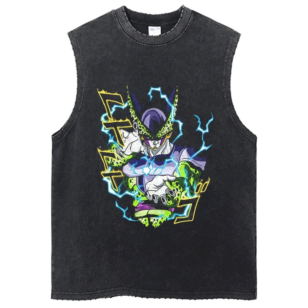 Vintage Dragon Ball Sleeveless Streetwear Tank – Harajuku Cotton Graphic Tee