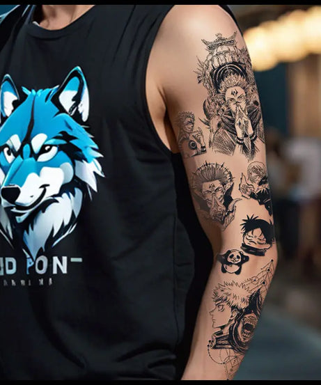 Gojo Satoru Cool Creative Personality Simple High Value Anime Character Waterproof Long Lasting Tattoo Sticker Decoration Gift