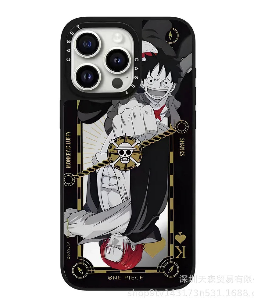 One Piece x Naruto Mirror Phone Case – Anti-Fall Collection for iPhone 16 Pro Max