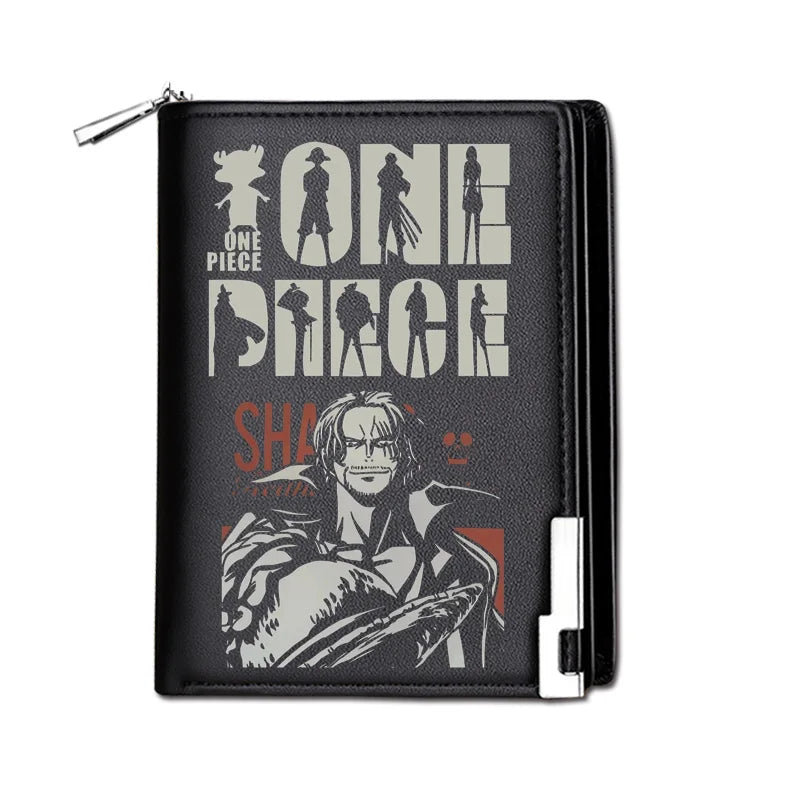 One Piece Luffy Ace Anime Peripheral Zipper PU Wallet Handsome Personality Boy Print Coin Purse Short Card Pack Gift Wholesale