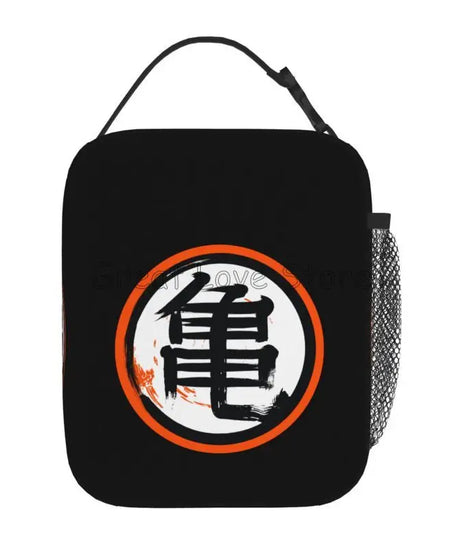 DBZ Kanji Print Insulated Lunch Bag for Women Men Boys Girls Reusable Waterproof Thermal Bento Tote Bags for Work Travel Picnic