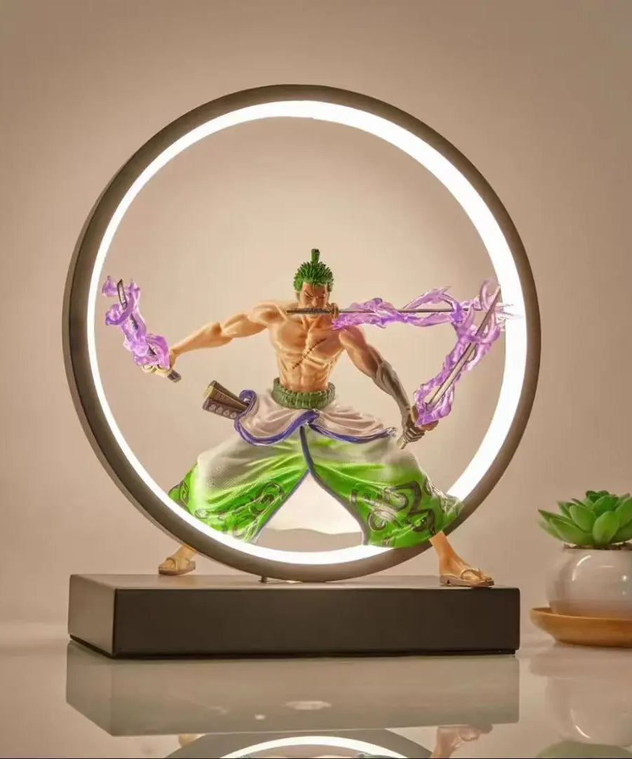 USB Plug in One Piece Zoro 3D LED Night Light Anime Lamp light RGB Dimmable Table Light Bedroom Desk Decorative Gift Anime Fans