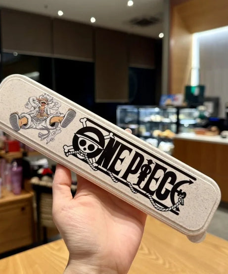 New ONE PIECE Anime Nika Luffy Chopper 304 Stainless Steel Portable Tableware 304 Spoon Fork Chopsticks Student Party Gift