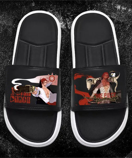 One Piece Anime Luffy Zoro Nami  Pattern New Slippers Men and Women Fashionable Flat Outdoor Comfortable Sandals Gift