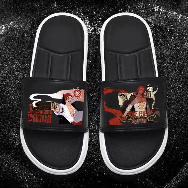 One Piece Anime Luffy Zoro Nami  Pattern New Slippers Men and Women Fashionable Flat Outdoor Comfortable Sandals Gift