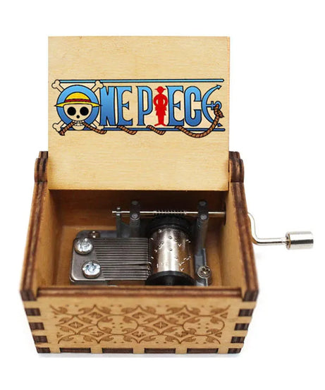 Best Sellers Kawaii Antique Carved Wooden Hand Crank One Piece Music Box Figure Happy Halloween Christmas Birthday