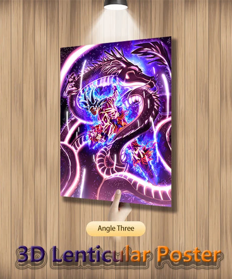 Dragon Ball Z 3D Lenticular Poster – Goku, Vegeta & Frieza Wall Art (No Frame)