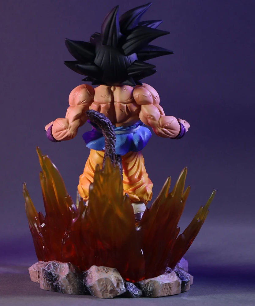 19cm Dragon Ball SHK Kai Ape Series NO.2 Glow Black Hair Super Four Goku Figure PVC Explosive Goku Anime Model Ornament