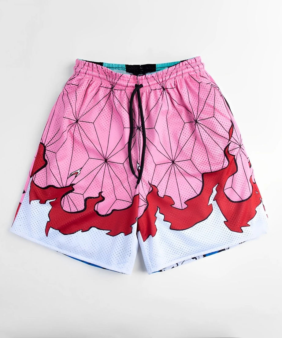 Baki Hanma Anime Shorts – Men's Streetwear Beach Shorts with Elastic Waist