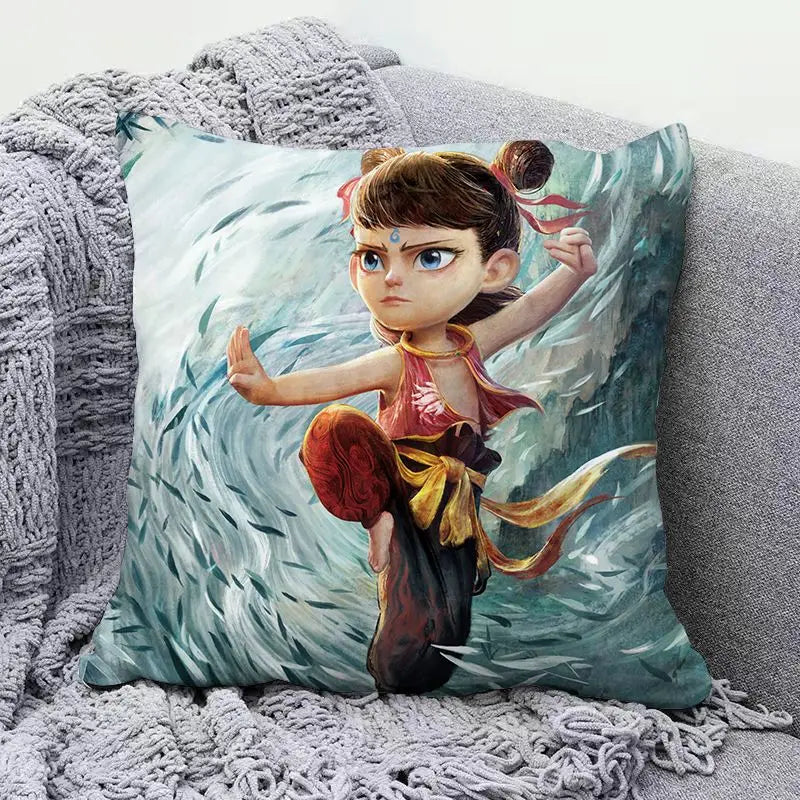 Ne Zha anime peripherals pillows cute personality creative fashion living room sofa bedroom cushions holiday gift
