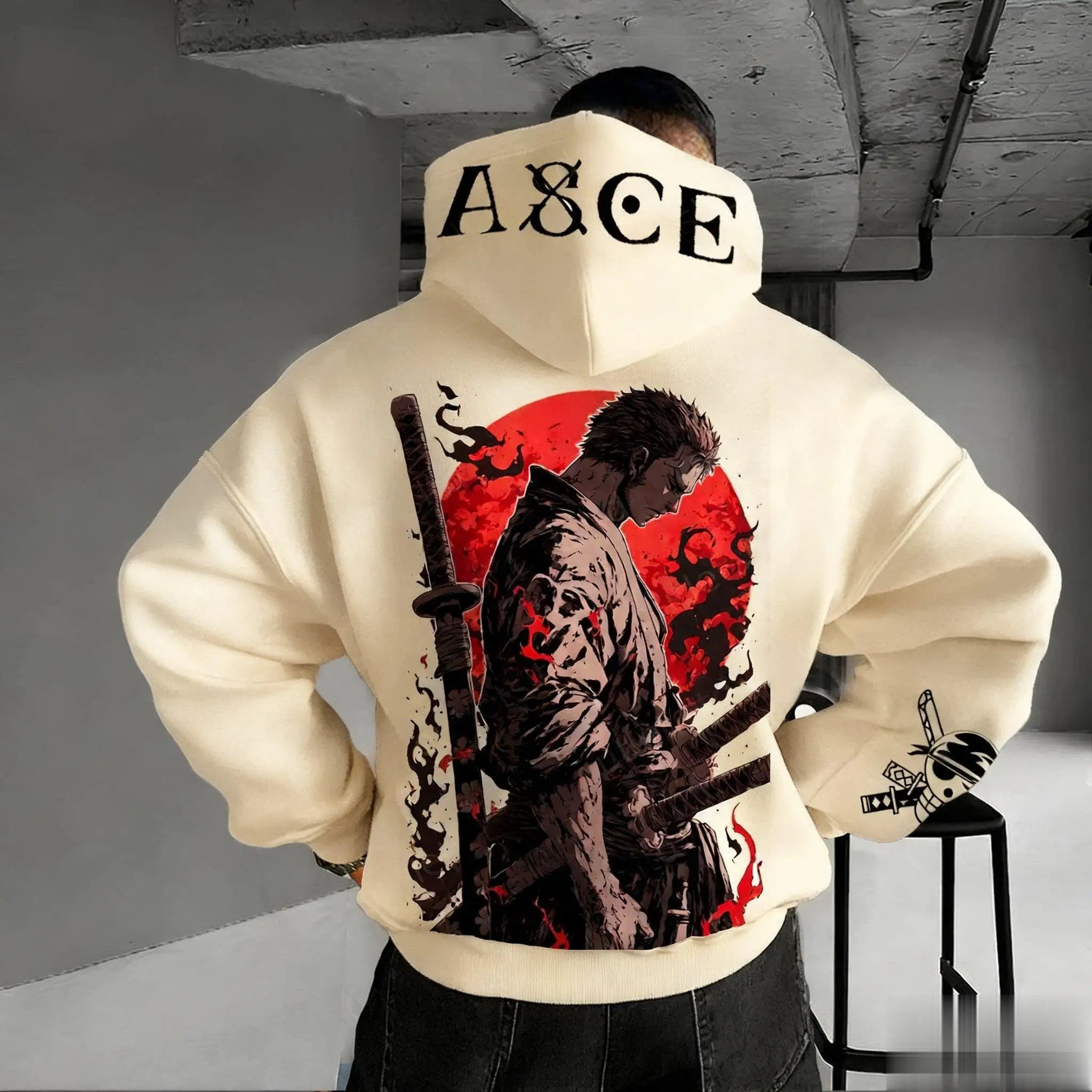 Anime One Piece Zoro Print Hoodie Men Women New Spring Autumn Casual Streetwear Cosplay Jacket Pullover Sweatshirt Fashion Tops