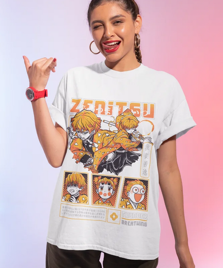 Agatsuma Zenitsu T-Shirt – Demon Slayer Kimetsu no Yaiba Anime Tee