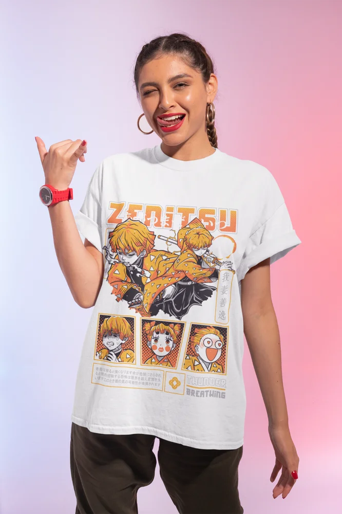 Agatsuma Zenitsu T-Shirt – Demon Slayer Kimetsu no Yaiba Anime Tee