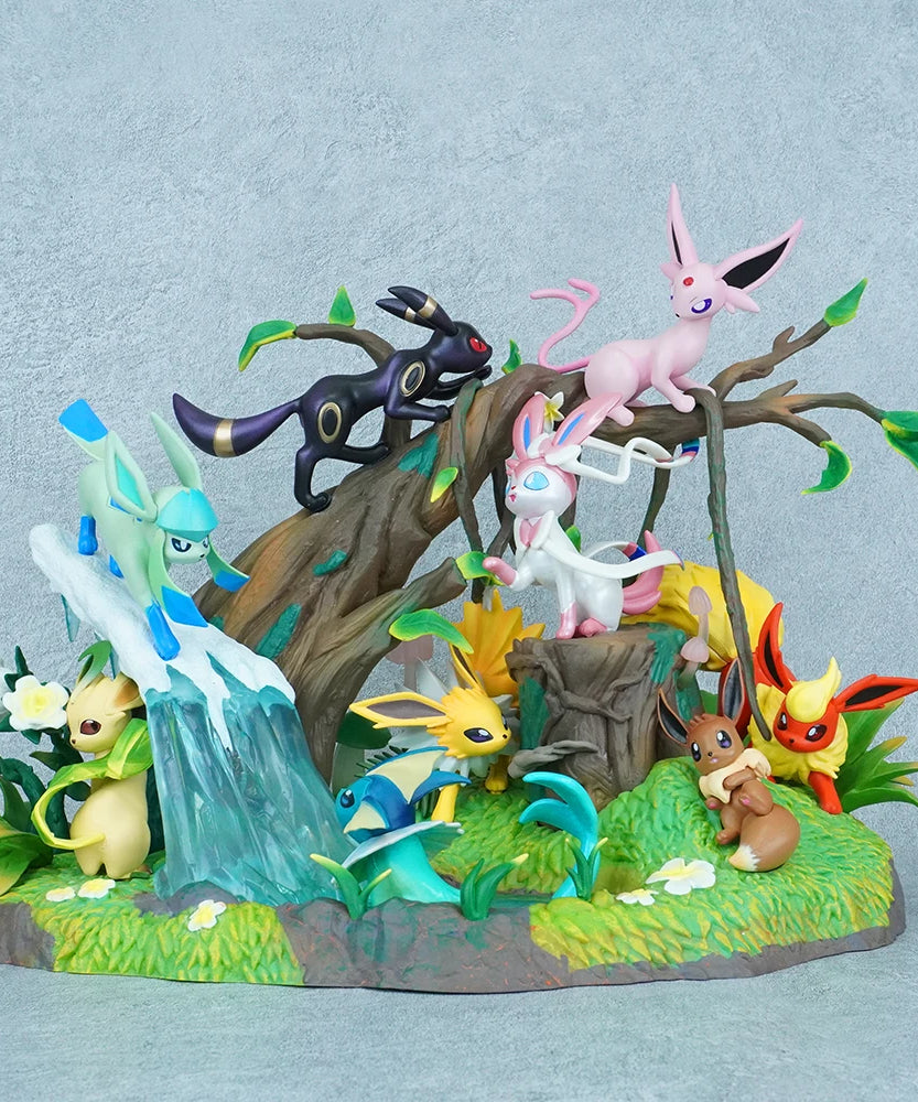 27cm/10.63in Anime Pokemon Figure Eeveelution Action Figure PVC Model Statue Collection Desktop Decoration Toys