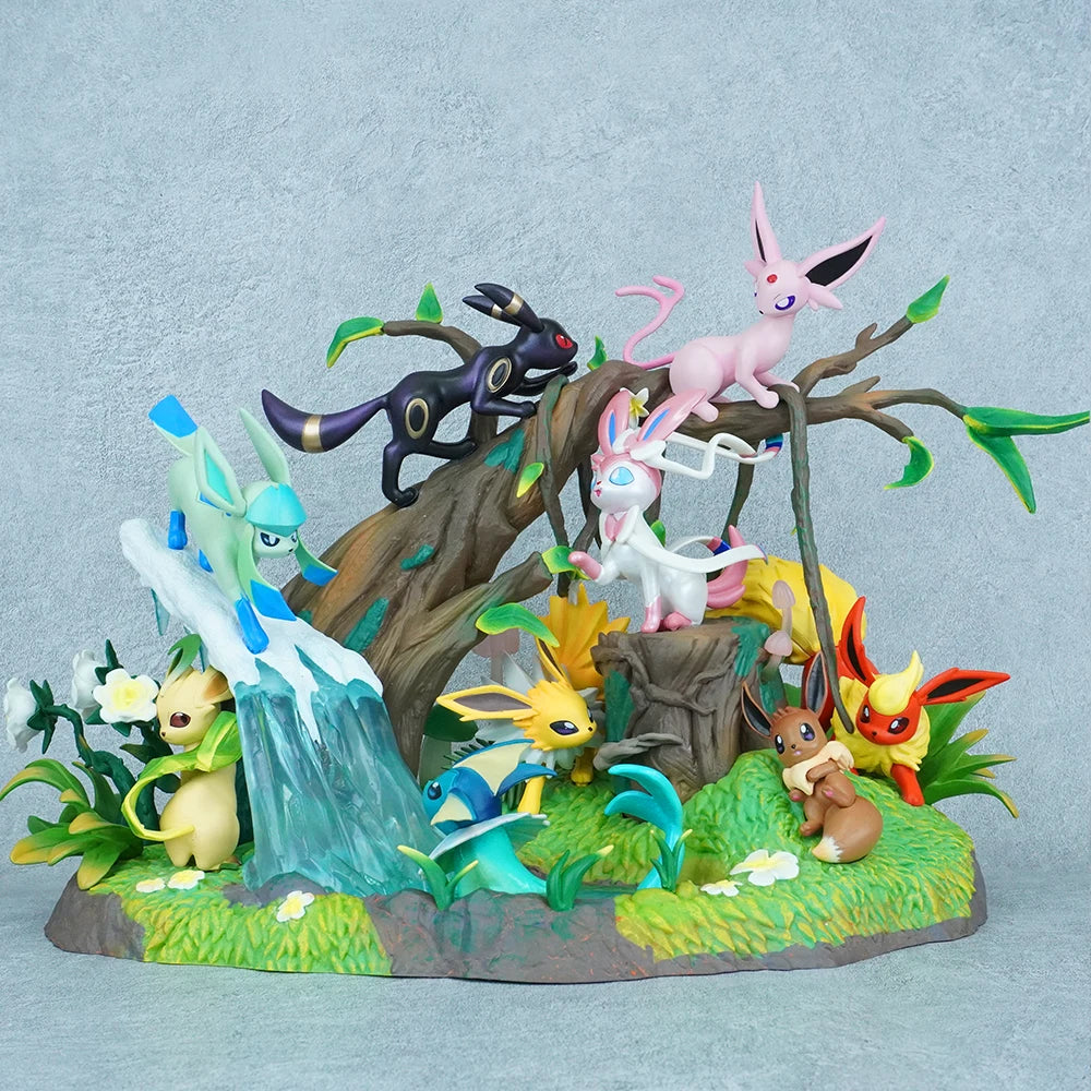 27cm/10.63in Anime Pokemon Figure Eeveelution Action Figure PVC Model Statue Collection Desktop Decoration Toys