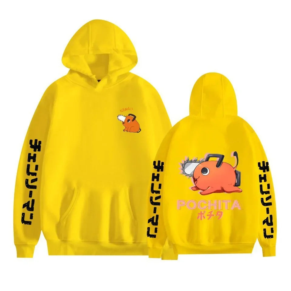 Chainsaw Man Pochita Graphic Pullover Hoodie – Anime Harajuku Streetwear 7