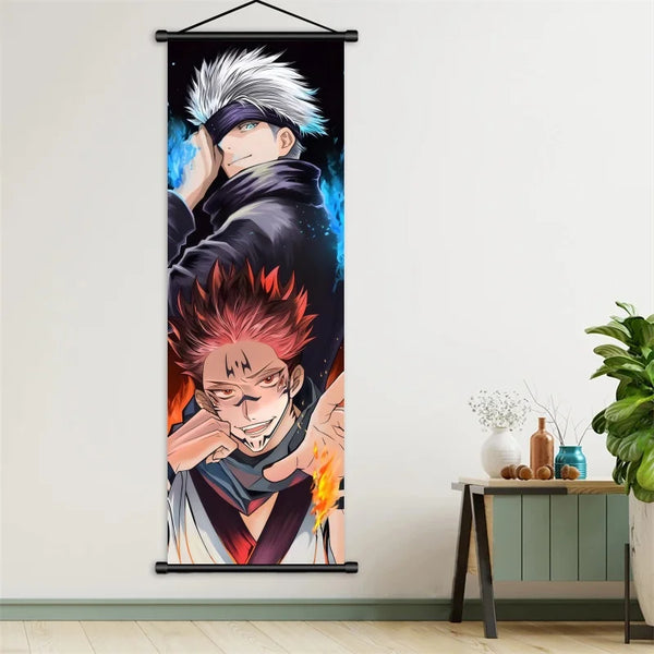 Anime Jujutsu Kaisen Gojo Satoru Hanging Scroll – Fabric Wall Art Poster