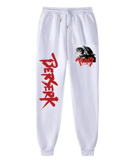 Men's berserk animated printed sportswear pants sports jogging pants casual polar lining pocket pants