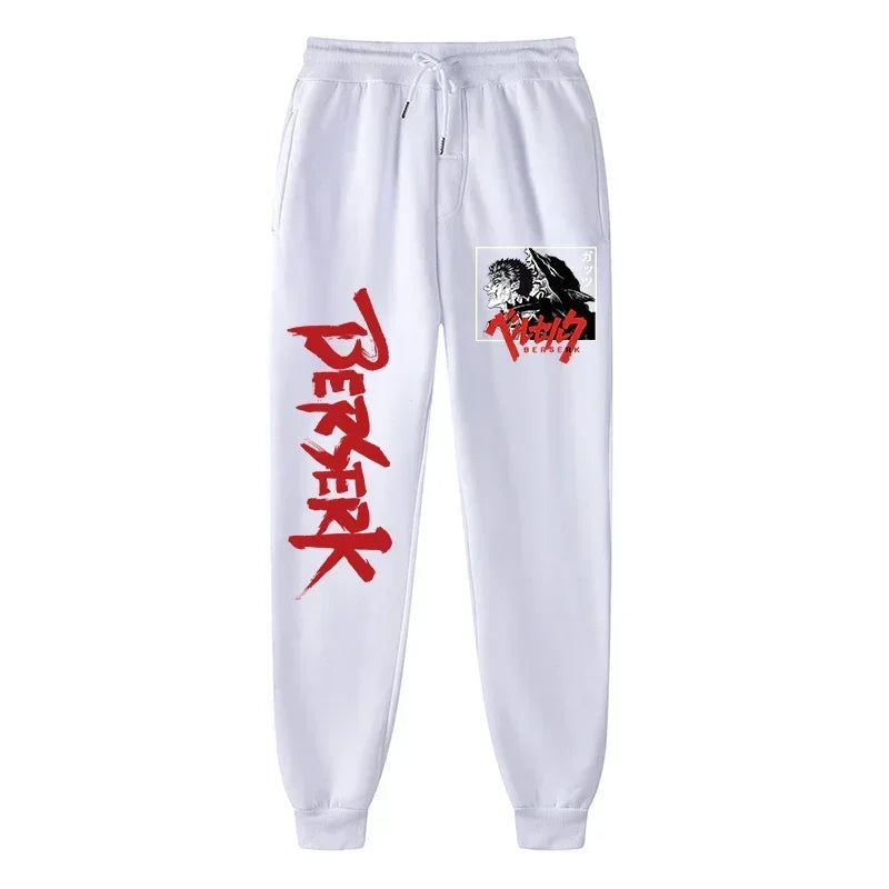 Men's berserk animated printed sportswear pants sports jogging pants casual polar lining pocket pants