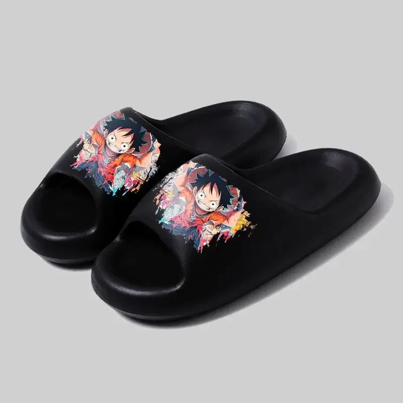 One Piece Luffy Zoro Cute soft bottom flip-flop personality stylish and comfortable men and women sandals holiday gift