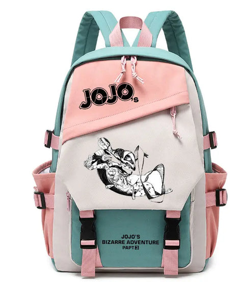 Kujō Jōtarō Anime JoJo's Bizarre Adventure Backpack Student School Bag Canvas Teens Outdoor Travel Backpack Fashion Gift
