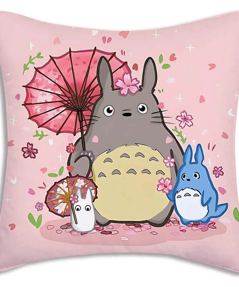 Anime T-TotoroS Kawaii Pillow Covers Cartoon Sofa Decorative Home Double-sided Printing Short Plush Cute Cushion Cover