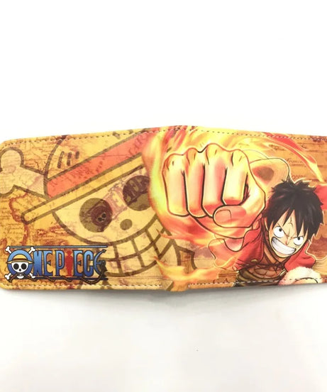 One Piece Anime PU Wallet Zoro Luffy Ace Character Wallet Foldable Portable Multi-Function Card Holder Coin Purse Birthday Gift