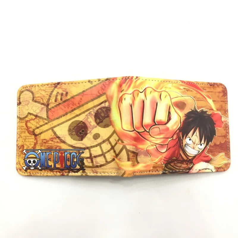 One Piece Anime PU Wallet Zoro Luffy Ace Character Wallet Foldable Portable Multi-Function Card Holder Coin Purse Birthday Gift
