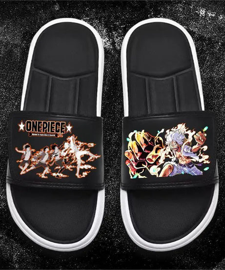 One Piece Anime Luffy Zoro Nami  Pattern New Slippers Men and Women Fashionable Flat Outdoor Comfortable Sandals Gift