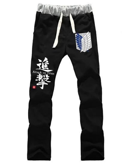New Fashion Anime Attack on Titan Sports Sweat Breathable Pants Students Men Women Print Cotton Straight Pants Jogging Long Pant