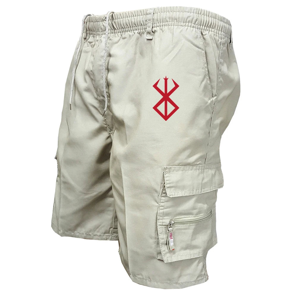 Men's Cargo Shorts Overalls Elastic Waist Cycling Shorts Outdoor Multi-pockets Loose Work Shorts Quick Dry Casual Hiking Shorts