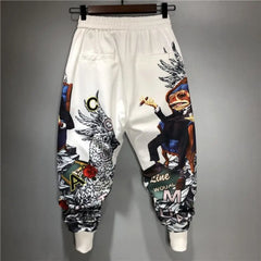 Anime Print Harem Joggers — Streetwear Sweatpants