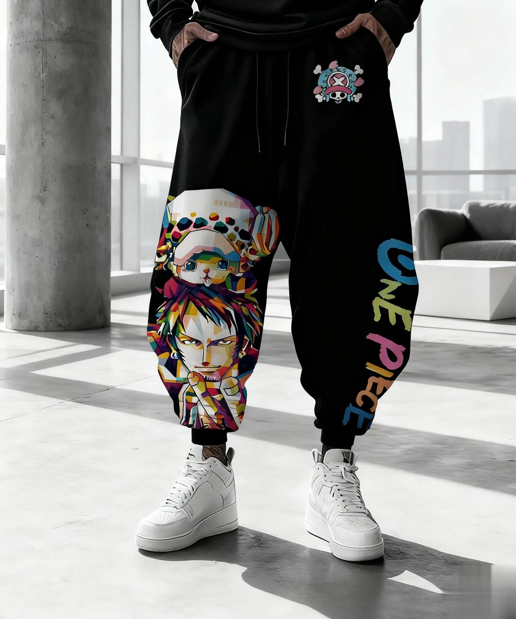One Piece Anime Pants Men Chopper Zoro Print Streetwear Casual HipHop Trousers Joggers Sweatpants Y2k Fashion Winter Autumn