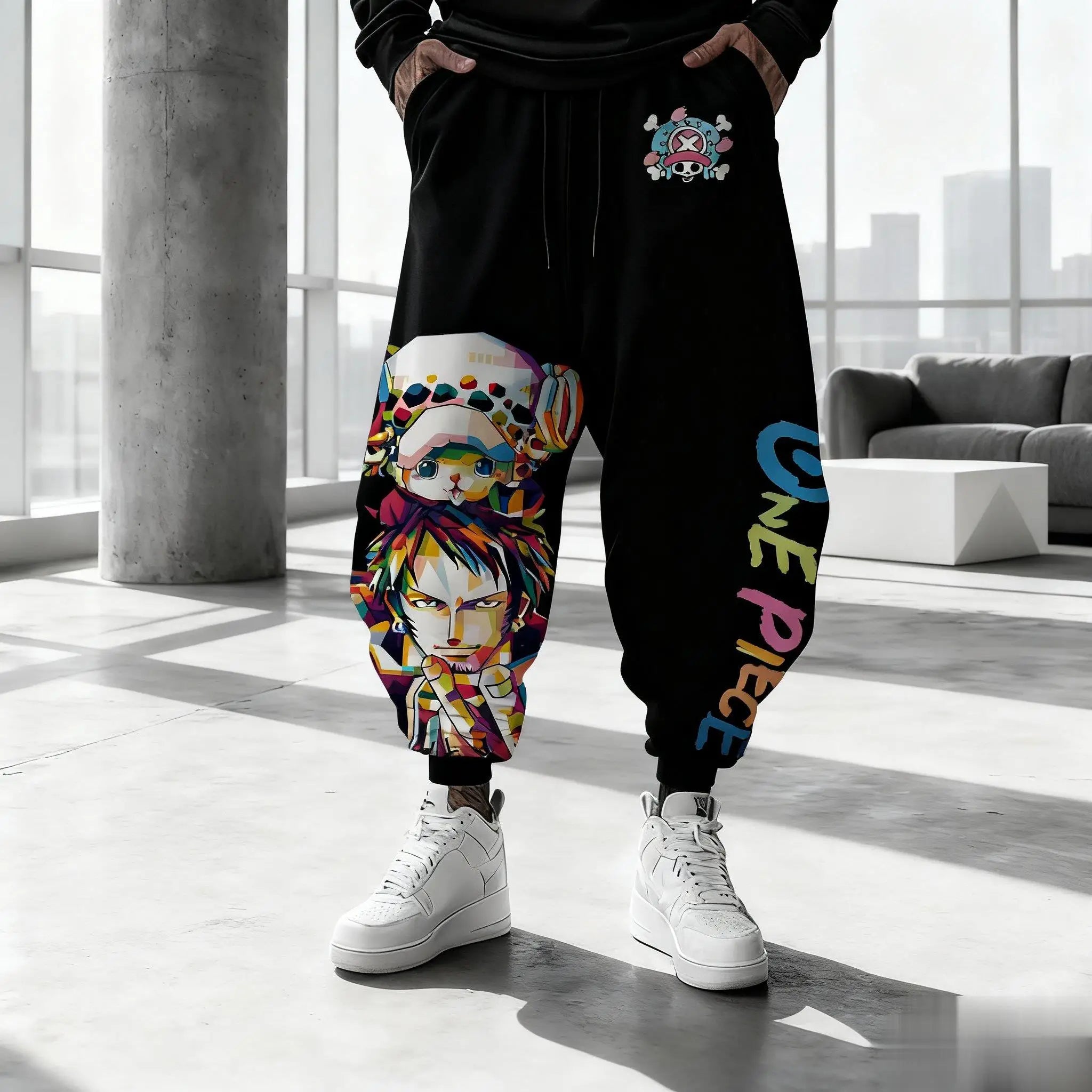 One Piece Anime Pants Men Chopper Zoro Print Streetwear Casual HipHop Trousers Joggers Sweatpants Y2k Fashion Winter Autumn