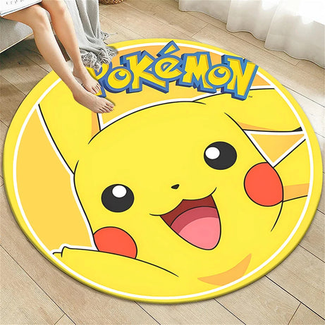 Pokémon Round Rug – Soft HD Printed Carpet for Living Room or Pet Area