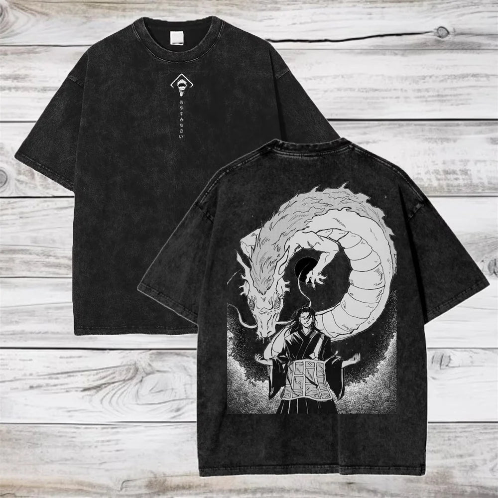 Jujutsu Kaisen Gojo Satoru Washed Cotton T-Shirt – Premium Vintage Anime Tee for Men & Women 5